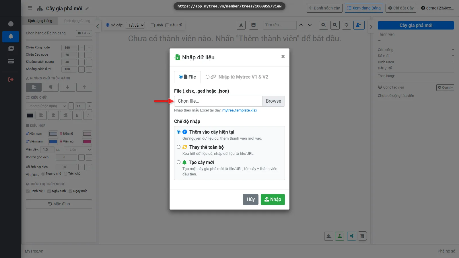 Giao diện MyTree 5