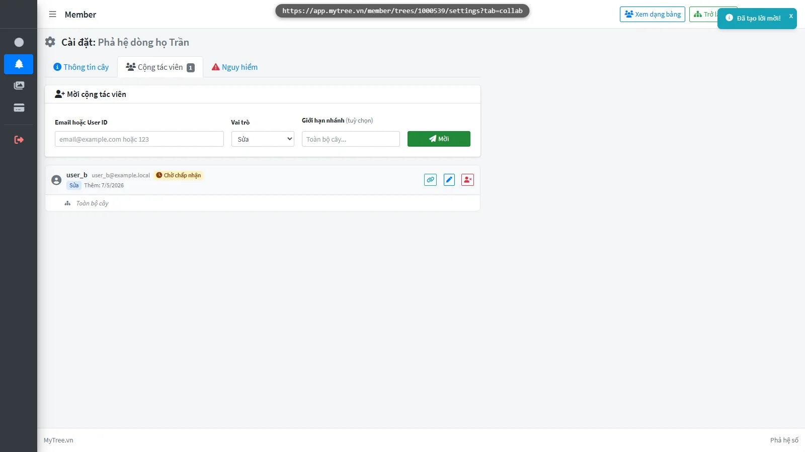 Giao diện MyTree 6